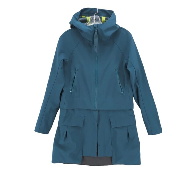 LULULEMON Rain or Shine Jacket Alberta Lake Teal Blue Water Resistant Size 6 - Picture 1 of 7